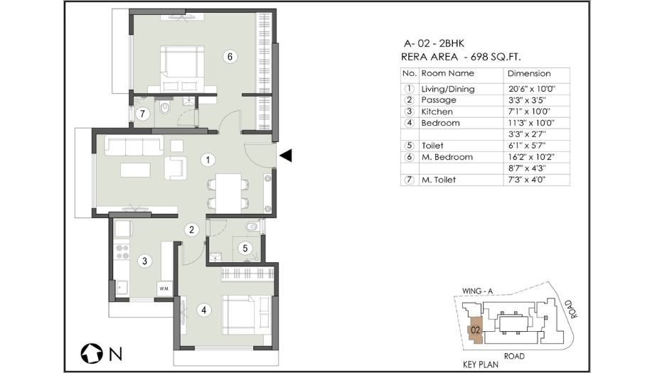 Naumi-Shresht-Floor-Plan-2-BHK-698-Sqft